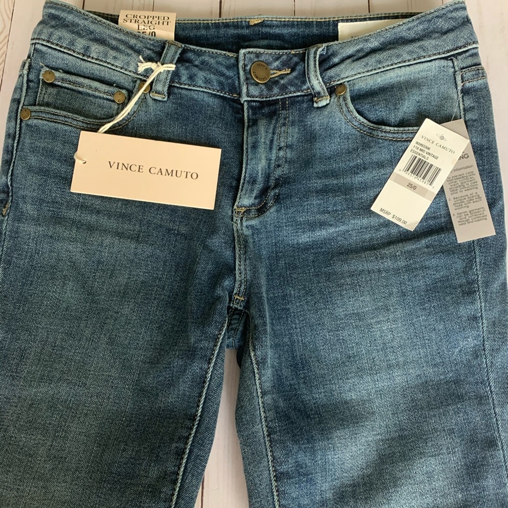 Vince Camuto Cropped Straight Leg Jeans